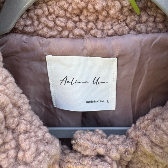 Active USA Women's Teddy Jacket in Dusty Rose - Picture 3 of 3